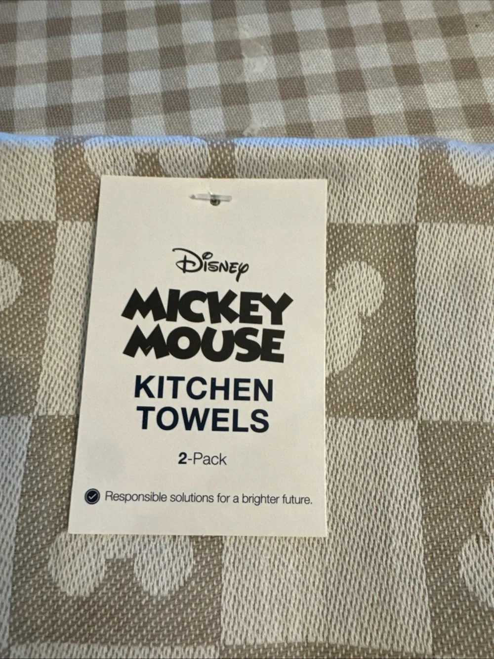 Disney Mickey Mouse Beige & White Kitchen Towels - 2 Pack